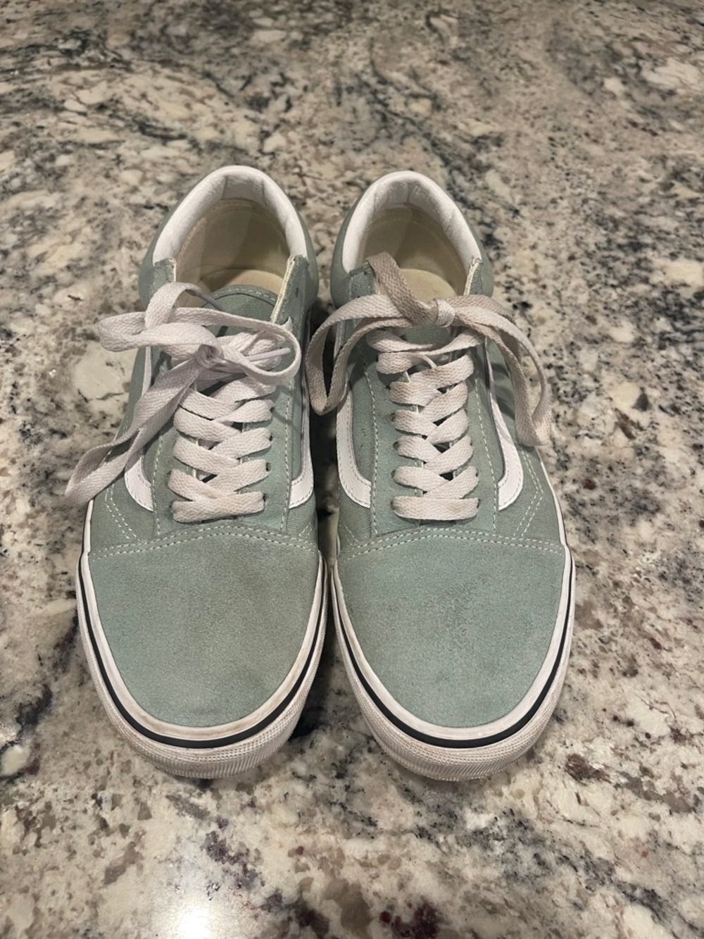 Vans Low-Top Sneakers in Seafoam and White